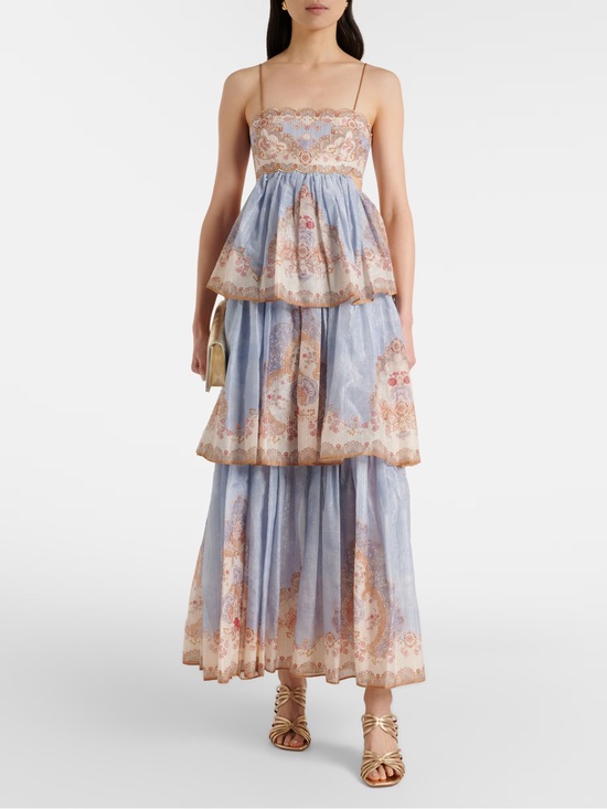 Zimmermann Dresses & Skirts - Zimmermann floral tiered maxi dress in blue